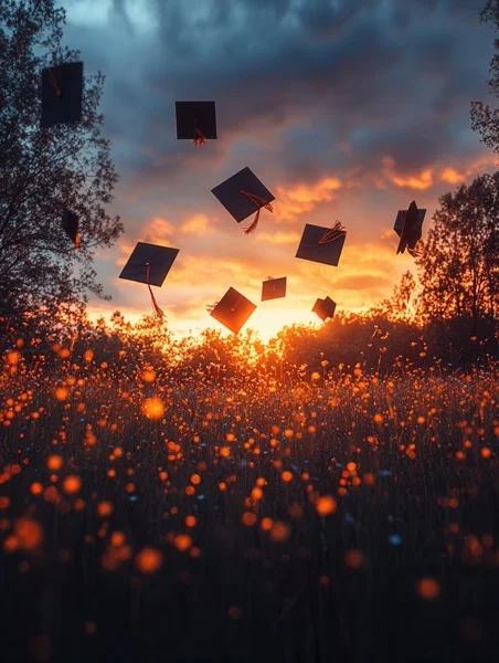 Graduation Backgrounds - Dramatic Cap Toss 4
