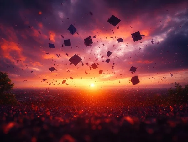 Graduation Backgrounds - Dramatic Cap Toss 5
