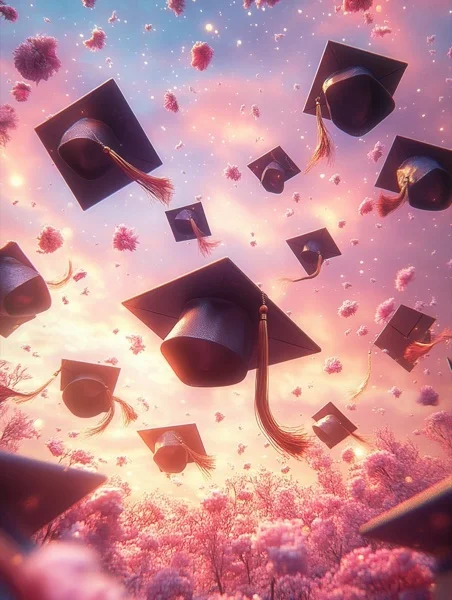 Graduation Backgrounds - Dramatic Cap Toss 6