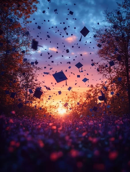 Graduation Backgrounds - Dramatic Cap Toss 7