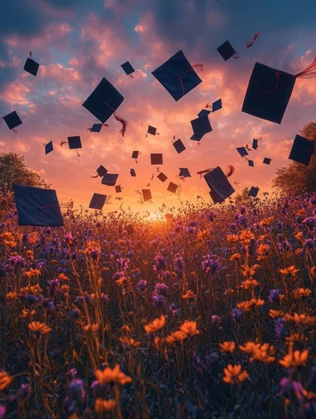 Graduation Backgrounds - Dramatic Cap Toss 9