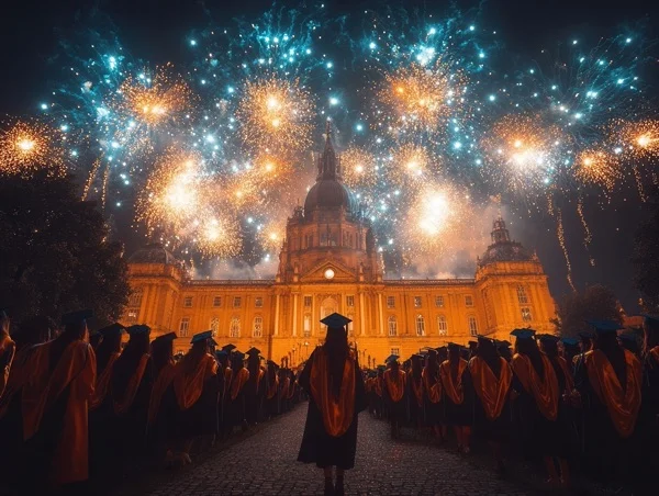 Graduation Backgrounds - Fireworks Celebration 1
