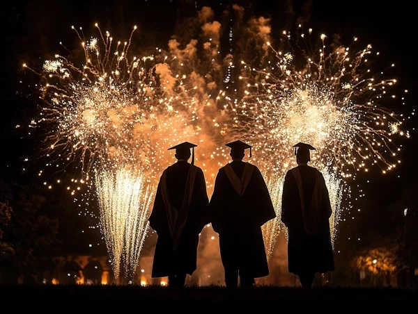 Graduation Backgrounds - Fireworks Celebration 3