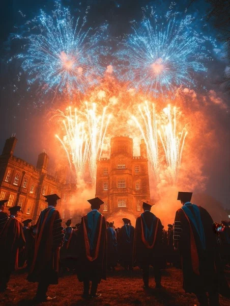 Graduation Backgrounds - Fireworks Celebration 4