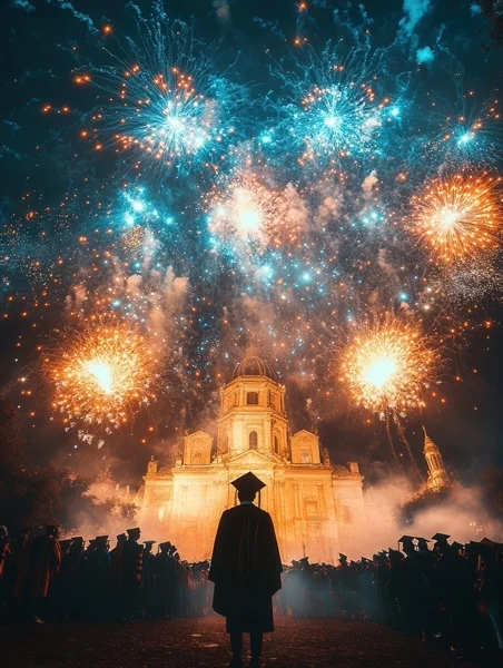 Graduation Backgrounds - Fireworks Celebration 6