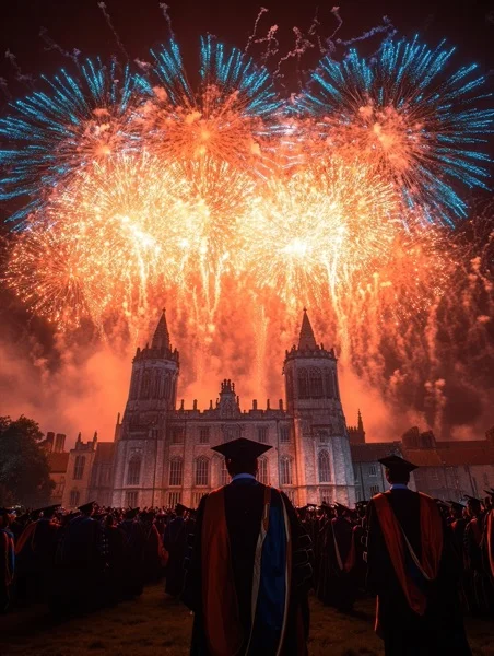 Graduation Backgrounds - Fireworks Celebration 8