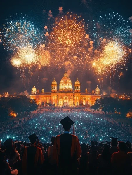 Graduation Backgrounds - Fireworks Celebration 9