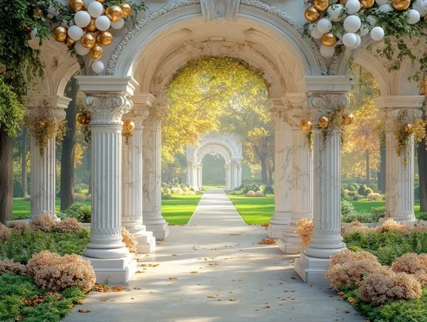 Graduation Backgrounds - White Marble Arch 1