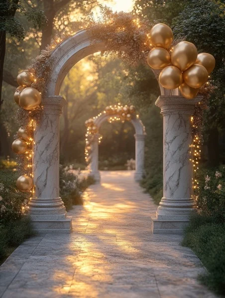 Graduation Backgrounds - White Marble Arch 4