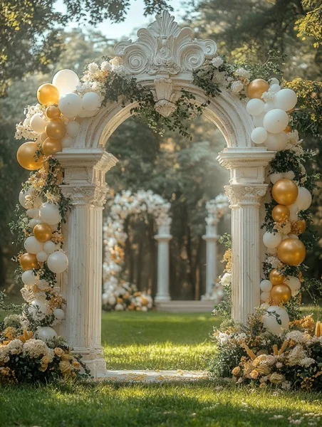 Graduation Backgrounds - White Marble Arch 6