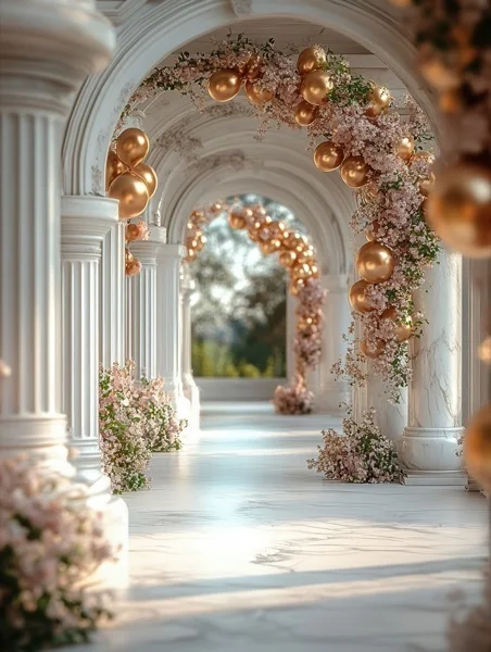 Graduation Backgrounds - White Marble Arch 8