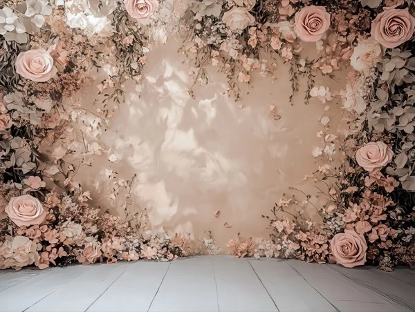 Studio Backgrounds - Beige Floral Wall 3