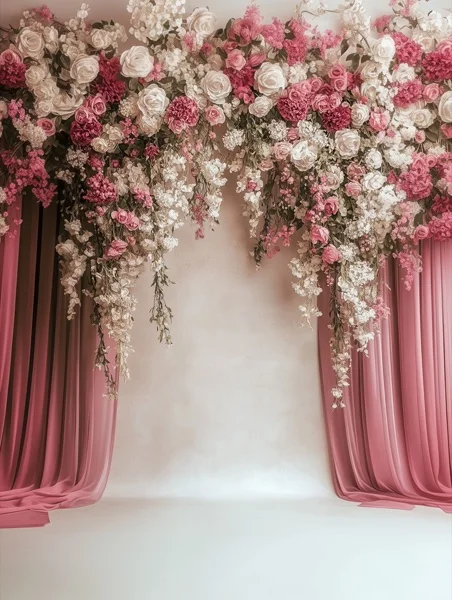 Studio Backgrounds - Beige Floral Wall 8