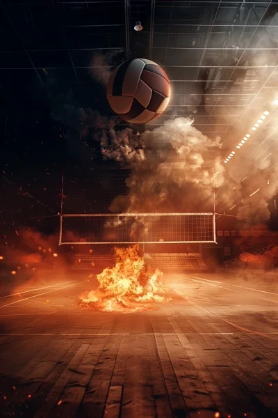 Volleyball Backgrounds - Smoke & Fire 6