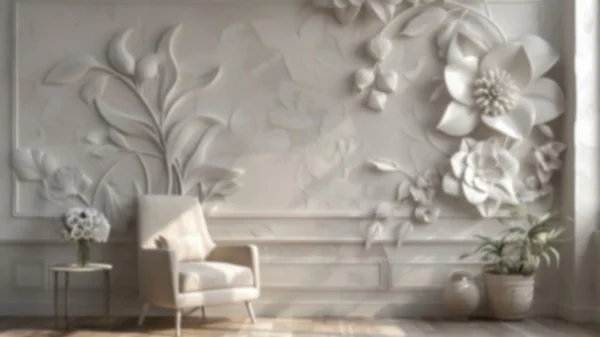 Zoom Backgrounds - 3D Floral Wall 3