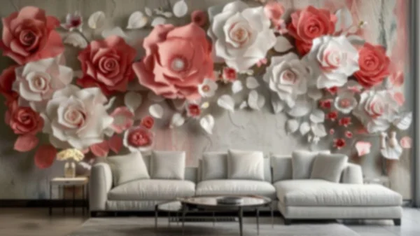Zoom Backgrounds - 3D Floral Wall 4