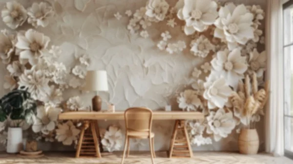 Zoom Backgrounds - 3D Floral Wall 6