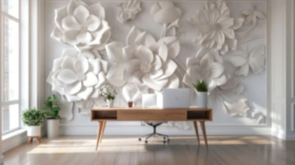 Zoom Backgrounds - 3D Floral Wall 7