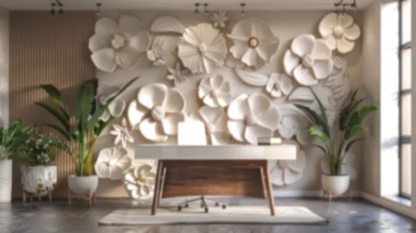 Zoom Backgrounds - 3D Floral Wall 8