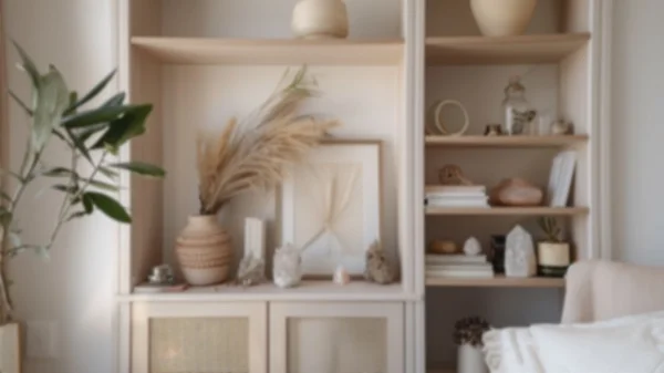 Zoom Backgrounds - Boho Beige Interior 3