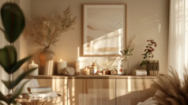 Zoom Backgrounds - Boho Beige Interior 4