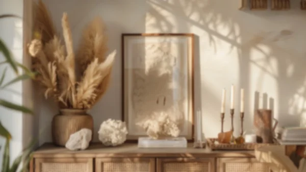 Zoom Backgrounds - Boho Beige Interior 7