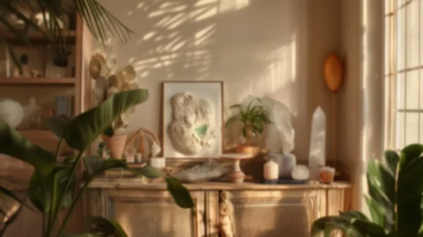 Zoom Backgrounds - Boho Beige Interior 8