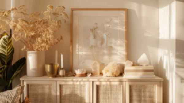 Zoom Backgrounds - Boho Beige Interior 10