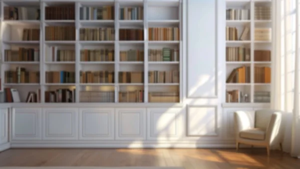 Zoom Backgrounds - White Bookshelves 1