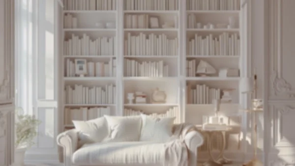 Zoom Backgrounds - White Bookshelves 5