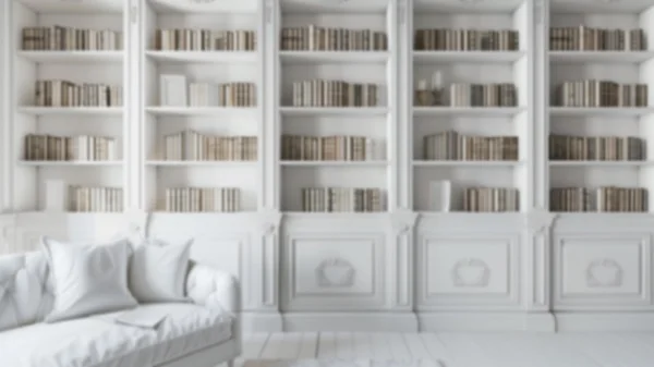 Zoom Backgrounds - White Bookshelves 7